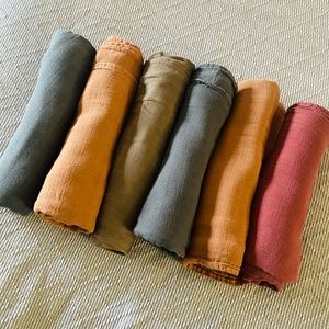Lot of 6 Muslin Swaddle Blankets